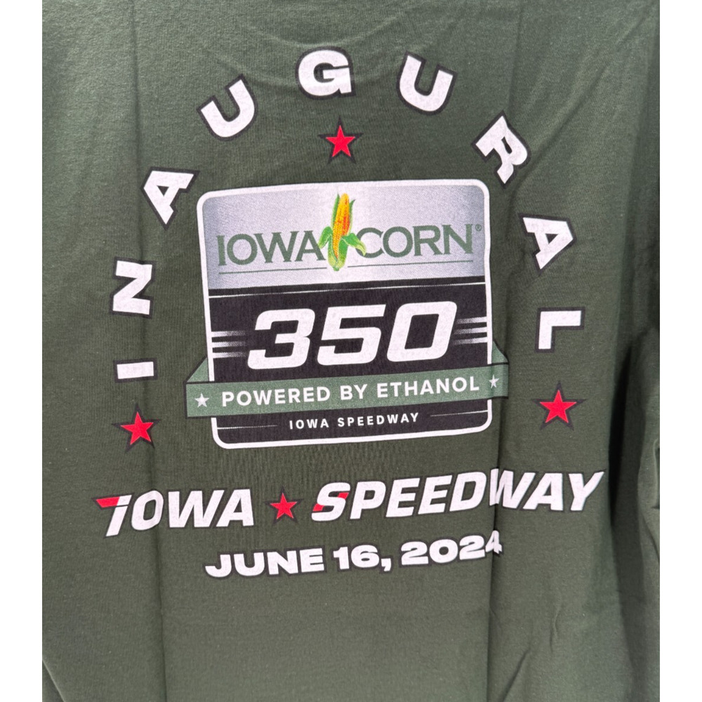 Iowa 350 Shirt NASCAR Inaugural Race Logo T Shirt Size Large Tee Green New - Picture 8 of 8